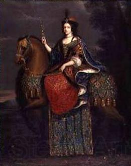 unknow artist Portrait of Queen Marie Casimire in coronation robes on horseback.